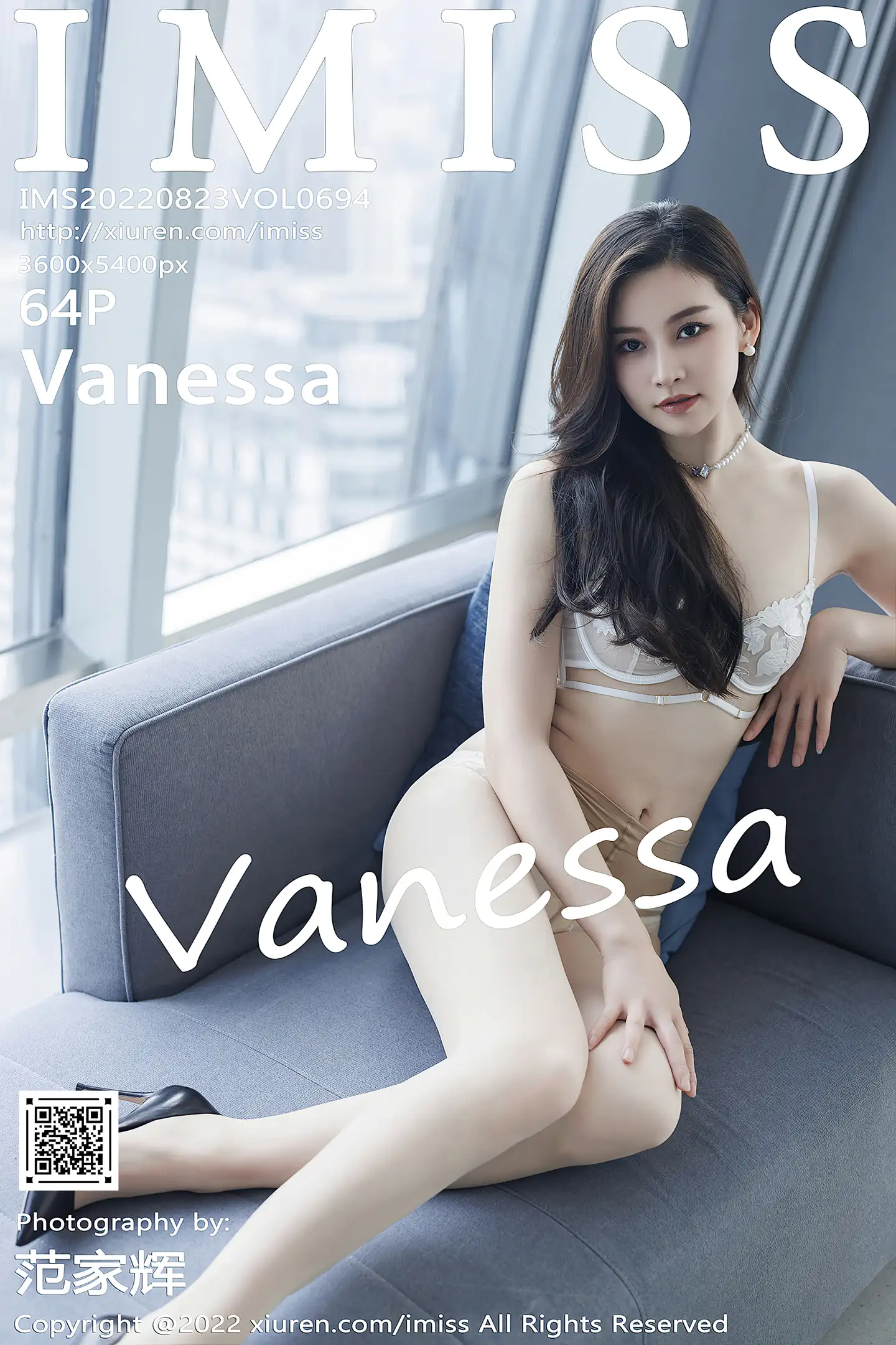 [IMISS爱蜜社]Vol.694_气质美女Vanessa淡橙色上衣配短裙半脱露蕾丝内衣诱惑写真64P-秀人网 - XiuRen.Space